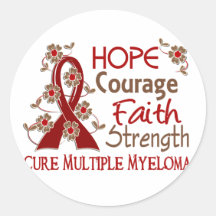 Hope Courage Faith Strength 3 Multiple Myeloma Sticker