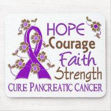 Hope Courage Faith Strength 3 Pancreatic Cancer Mouse Pad