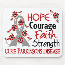 Hope Courage Faith Strength 3 Parkinson's Disease Mouse Pad
