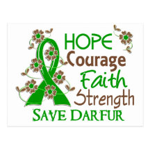 Hope Courage Faith Strength 3 Save Darfur Postcards