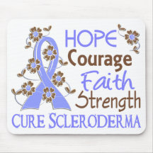 Hope Courage Faith Strength 3 Scleroderma Mousepads