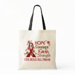 Hope Courage Faith Strength 3 Sickle Cell Disease Tote Bags