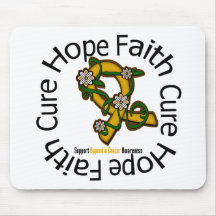 Hope Faith Cure Appendix Cancer Flower Ribbon Mousepads