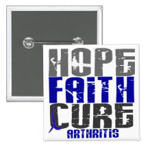 HOPE FAITH CURE ARTHRITIS T-Shirts & Apparel Pinback Buttons
