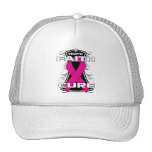 Hope Faith Cure Cross Inspirational Breast Cancer Mesh Hats