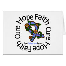 Hope Faith Cure Esophageal Cancer Flower Ribbon Cards