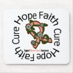 Hope Faith Cure Uterine Cancer Flower Ribbon mousepads