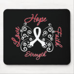 Hope Faith Love Strength Lung Cancer Mouse Pad