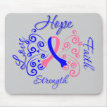 Hope Faith Love Strength Male Breast Cancer Mouse Pads