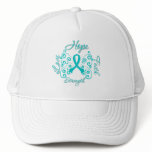 Hope Faith Love Strength Ovarian Cancer Trucker Hats
