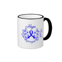 Hope Faith Love Strength Rectal Cancer Coffee Mugs