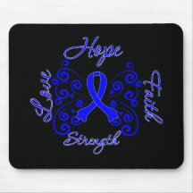 Hope Faith Love Strength Rectal Cancer Mousepads