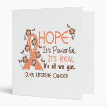 Hope Flower Ribbon Uterine Cancer Binders