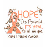 Hope Flower Ribbon Uterine Cancer t-shirts