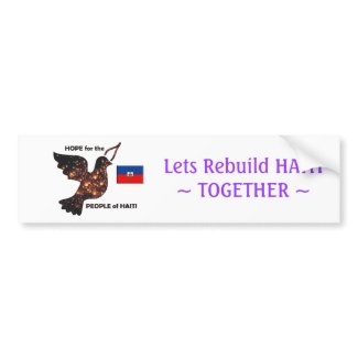 Hope for the people of Haiti - Flag zazzle_bumpersticker