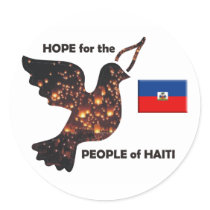 Hope for the people of Haiti - Flag stickers