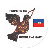 Hope for the people of Haiti - Flag stickers