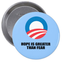 HOPE IS GREATER THAN FEAR PINBACK BUTTONS