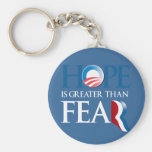 Hope is greater than Romney Fear.png Keychain