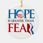 Hope is greater than Romney Fear.png Christmas Tree Ornaments