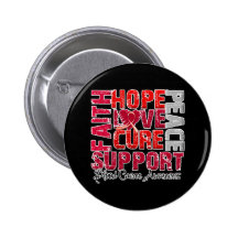 Hope Love Cure Blood Cancer Awareness Pinback Buttons