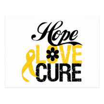 Hope Love Cure CHILDHOOD CANCER Gifts Postcards
