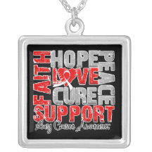 Hope Love Cure Lung Cancer Awareness Pendants