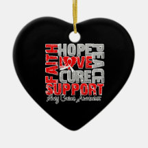 Hope Love Cure Lung Cancer Awareness Christmas Tree Ornaments