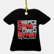 Hope Love Cure Lung Cancer Awareness Christmas Tree Ornament