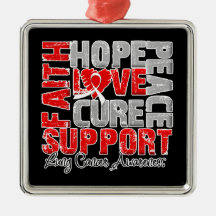 Hope Love Cure Lung Cancer Awareness Ornament