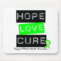 Hope Love Cure - Mental Health Awareness Mousepads