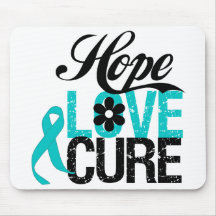 Hope Love Cure OVARIAN CANCER Gifts Mousepads