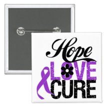 Hope Love Cure PANCREATIC CANCER Gifts Buttons