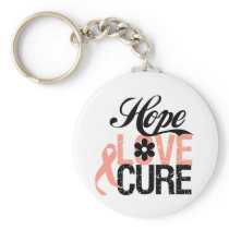 HOPE LOVE CURE Uterine Cancer Gifts Key Chains