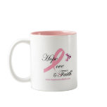 Hope Love & Faith Breast Cancer Coffee Mug