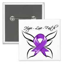 Hope Love Faith Butterfly - Sjogren's Syndrome Buttons