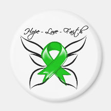 Hope Love Faith Butterfly - Spinal Cord Injury Fridge Magnets