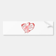 Hope Love Faith Heart (Red) Bumper Sticker