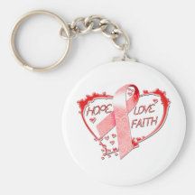 Hope Love Faith Heart (Red) Key Chains