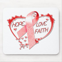 Hope Love Faith Heart (Red) Mouse Pad