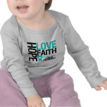 Hope Love Faith Ovarian Cancer T-Shirts