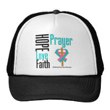 Hope Love Faith Prayer Hereditary Breast Cancer Mesh Hats