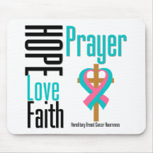 Hope Love Faith Prayer Hereditary Breast Cancer Mouse Pad