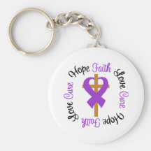 Hope Love Faith Prayer Ribbon Domestic Violence Key Chains