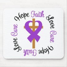 Hope Love Faith Prayer Ribbon Domestic Violence Mousepad