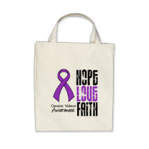 Hope Love Faith Ribbon Domestic Violence Bags