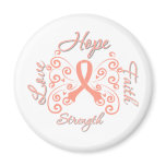 Hope Love Faith Strength Uterine Cancer magnets
