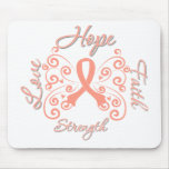 Hope Love Faith Strength Uterine Cancer mousepads