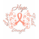 Hope Love Faith Strength Uterine Cancer t-shirts
