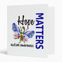 Hope Matters Butterfly Autism 3 Ring Binders
